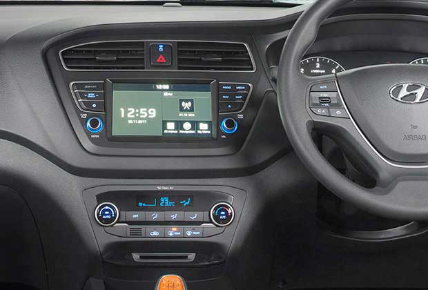  17.77 cm touchscreen infotainment system in Hyundai i20 2018 model