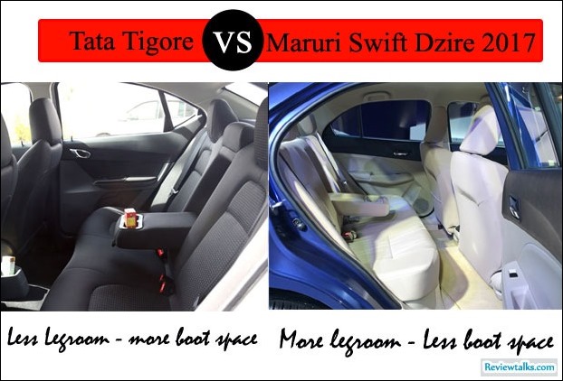 Tigor VS Dzire 2017 Cabin Compare 