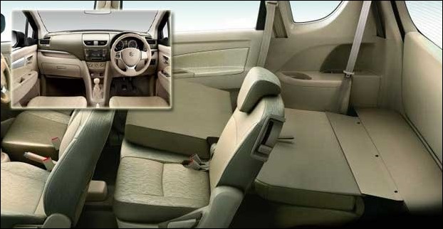 Ertiga is a 7 seater suv which comes with foldable 3rd rows seats 