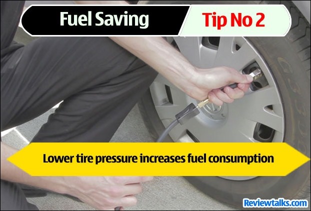 Low air pressure in tyres decreases fuel efficiency