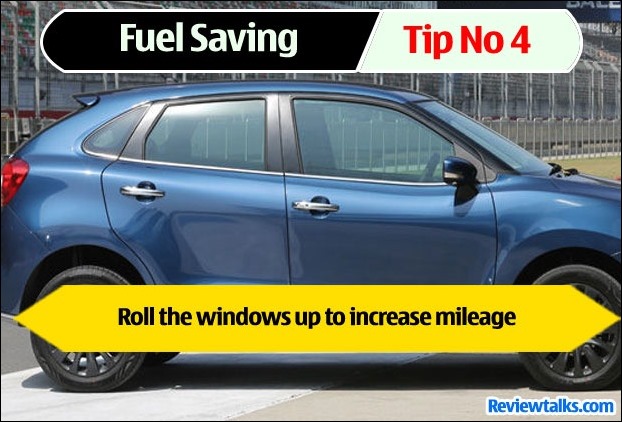 Running Car with open windows adversely affects mileage in cars