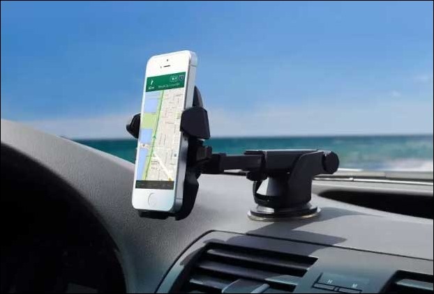 Dashboard mobile holder accesory helps in GPS navigation view