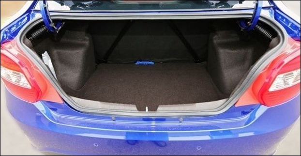 The 5 seater Tata Zest has a boot space of 390 litres